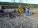 Drilling team setting up rig 